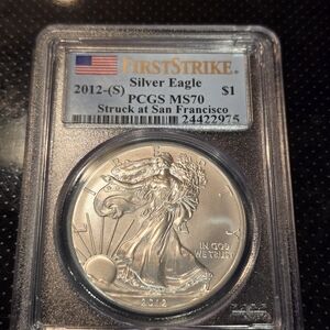 2012-S Silver Eagle $1 PCGS MS70 First Strike San Francisco